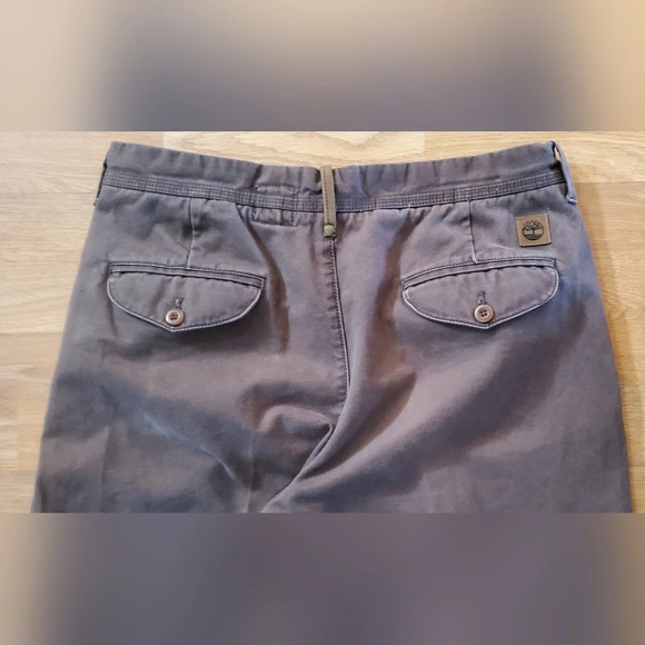 TIMBERLAND Chino FLAT FRONT Cotton Canvas PANTS Mens‎ 34×32 Brown - Picture 7 of 12